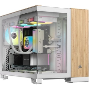 CC-9011288-WW - Corsair 2500X White/Bamboo - Boîtier µATX blanc avec fenêtre
