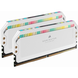 CMT64GX5M2B5600C40W - Corsair Dominator Platinum RGB - Kit mémoire 64GB (2x32) DDR5-5600 CL40-40-40-77 blanc