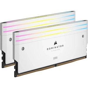 CMP64GX5M2B6400C32W - Corsair Dominator Titanium RGB - Kit mémoire 64GB (2x32) DDR5-6400 CL32-40-40-84 blanc