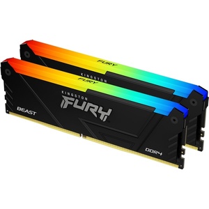 KF432C16BB2AK2/16 - Kingston Fury Beast RGB - Kit mémoire 16GB (2x8) DDR4-3200 CL16-18-18 noir