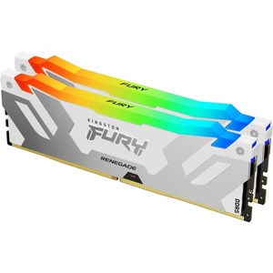 KF580C38RWAK2-48 - Kingston Fury Renegade RGB - Kit mémoire 48GB (2x24) DDR5-8000 CL38-48-48 blanc/argent