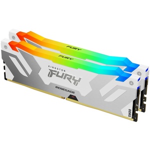 KF576C38RWAK2-32 - Kingston Fury Renegade RGB - Kit mémoire 32GB (2x16) DDR5-7600 CL38-46-46 blanc/argent