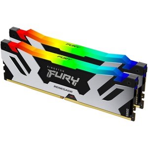 KF560C32RSAK2-96 - Kingston Fury Renegade RGB - Kit mémoire 96GB (2x48) DDR5-6000 CL32-38-38 noir/argent