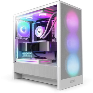 CC-H52FW-R1 - NZXT H5 Flow RGB White (2024) - Boîtier E-ATX blanc avec fenêtre