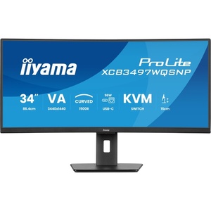 XCB3497WQSNP-B1 - iiyama ProLite XCB3497WQSNP-B1 - 34" WQHD incurvé 1500R 21:9 0.4ms 120Hz VA - 2x HDMI, DP et USB-C (PD 95W)