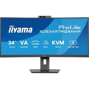 XCB3497WQSNPH-B1 - iiyama ProLite XCB3497WQSNPH-B1 - 34" WQHD incurvé 1500R 21:9 0.4ms 120Hz VA webcam - 2x HDMI, DP et USB-C (95W)